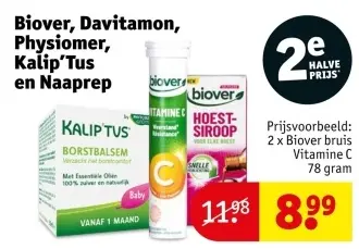 Aanbieding: Biover, Davitamon, Physiomer, Kalip'Tus en Naaprep