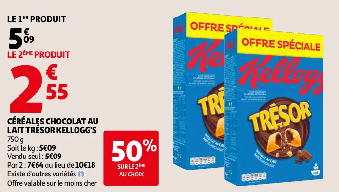 Promotie: Céréales chocolat au lait trésor