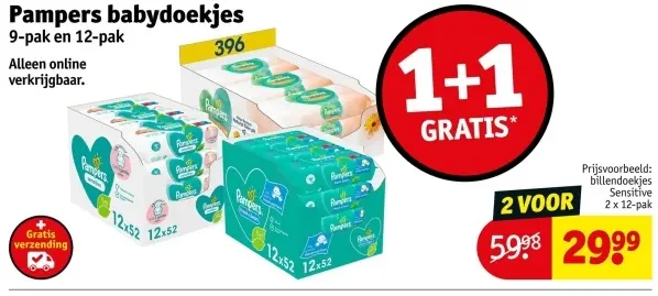 Aanbieding: Pampers babydoekjes