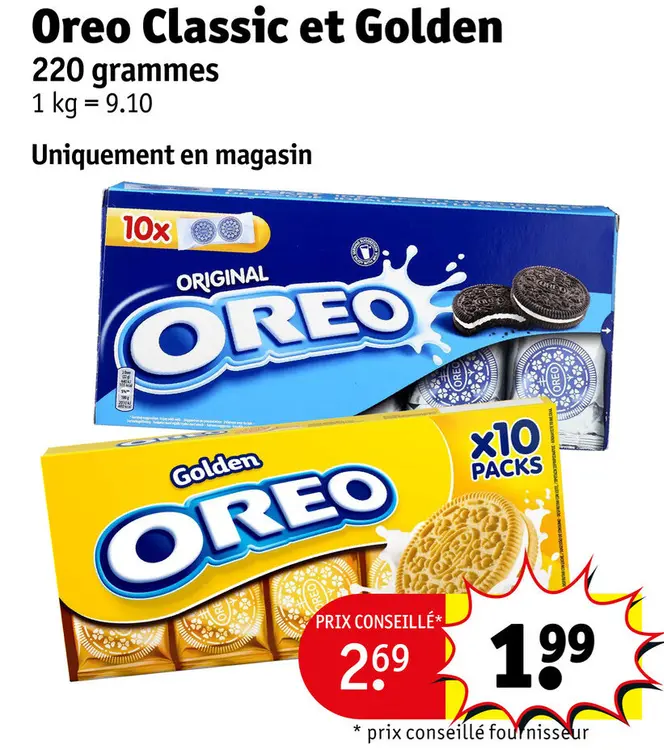 Offre: Oreo Classic et Golden