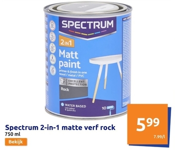 Aanbieding: Spectrum 2-in-1 matte verf rock