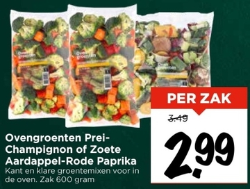 Aanbieding: Ovengroenten Prei-Champignon of Zoete Aardappel-Rode Paprika