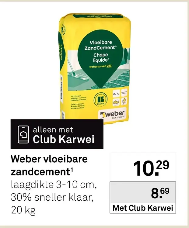 Aanbieding: Weber vloeibare zandcement