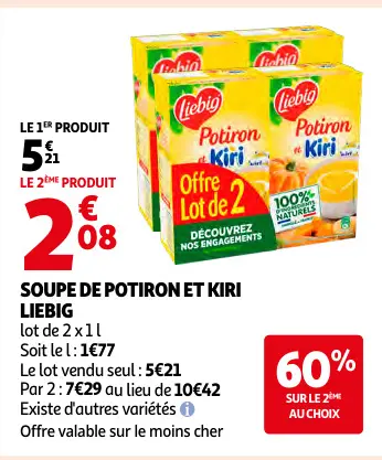 Offre: Soupe de potiron et kiri