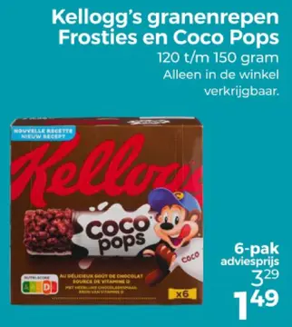Aanbieding: Granenrepen Frosties en Coco Pops