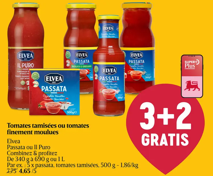 Offre: Tomates tamisées ou tomates finement moulues