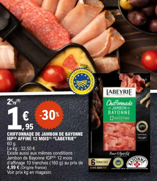 Promotie: Chiffonnade de jambon de bayonne igp affine 1