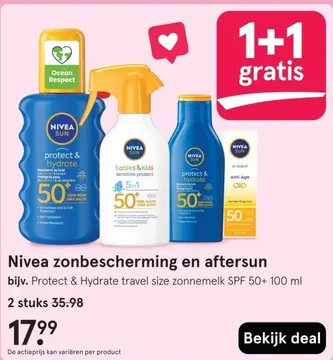 Aanbieding: Nivea zonbescherming en aftersun