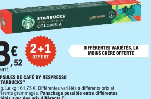 Offre: Capsules de café by Nespresso