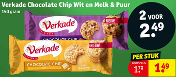 Aanbieding: Verkade Chocolate Chip Wit en Melk & Puur