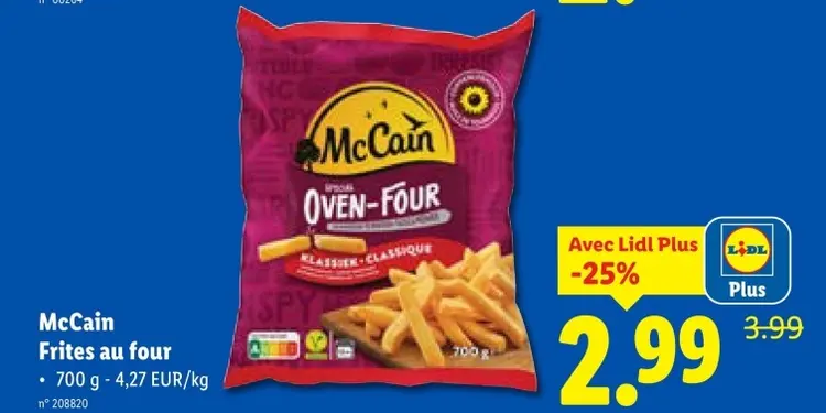 Offre: Frites au four