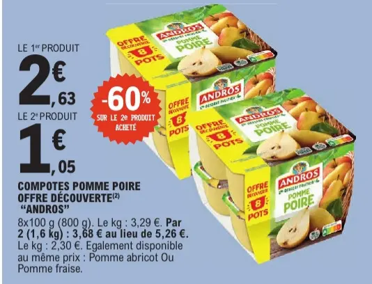 Offre: Compotes pomme poire offre découverte