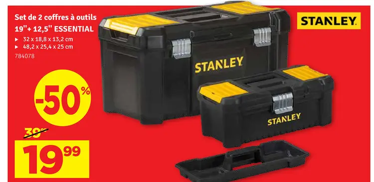 Offre: Set de 2 coffres à outils 19"+ 12,5" ESSENTIAL