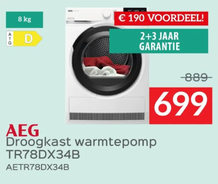 Promotie: Droogkast warmtepomp TR78DX34B