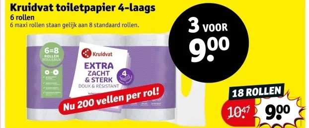 Promotie: Toiletpapier 4-laags