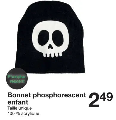 Offre: Bonnet phosphorescent enfant