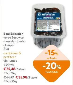 Aanbieding: Boni Selection verse Zeeuwse mosselen jumbo o