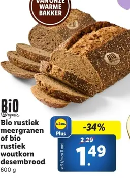 Aanbieding: Bio rustiek meergranen of bio rustiek woutkorn