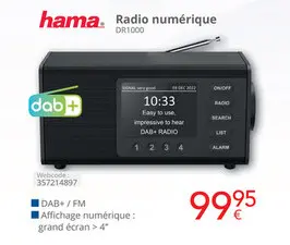 Offre: Radio numérique DR1000