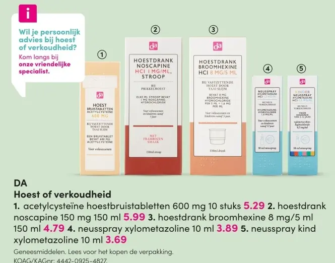 Aanbieding: Hoest of verkoudheid