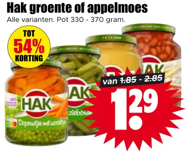 Aanbieding: Groente of appelmoes