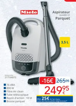 Offre: Aspirateur GUARD S1 Parquet