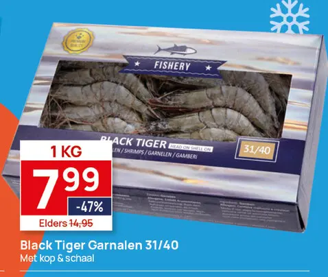 Aanbieding: Black Tiger Garnalen 31/40
