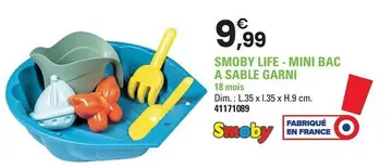 Offre: SMOBY LIFE - MINI BAC A SABLE GARNI