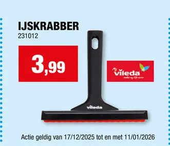 Promotie: Vileda ijskrabber zwart/rood
