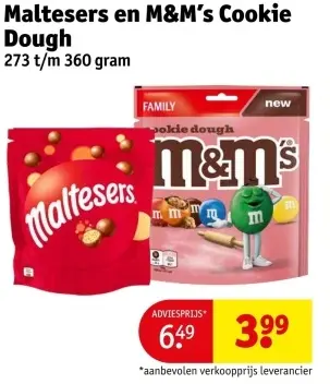 Aanbieding: Maltesers en M&M's Cookie Dough