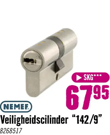 Aanbieding: NEMEF Dubbele veiligheidscilinder 142/9 30-30