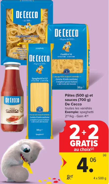 Offre: Pâtes et sauces