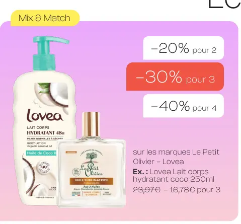 Offre: Lovea Lait corps hydratant coco