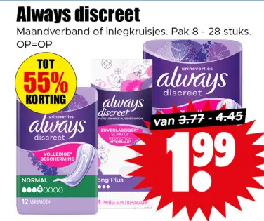 Aanbieding: Maandverband of inlegkruisjes