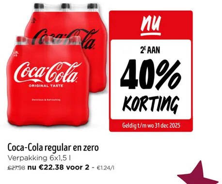 Promotie: Coca-Cola regular en zero