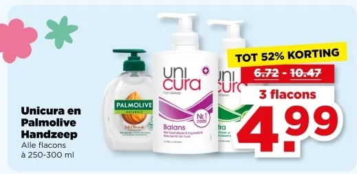 Aanbieding: Unicura en Palmolive Handzeep