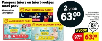 Aanbieding: Pampers luiers en luierbroekjes maxi pack