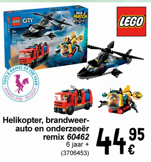 Aanbieding: Helikopter, brandweer-auto en onderzeeër remi