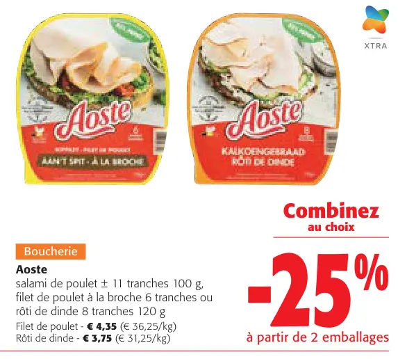 Offre: salami de poulet, filet de poulet à la broche