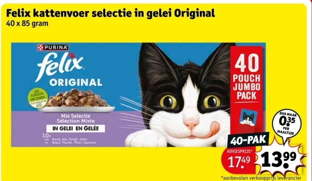 Aanbieding: Felix kattenvoer selectie in gelei Original