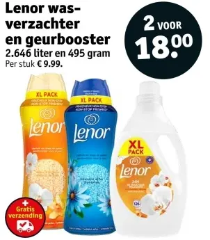 Aanbieding: Lenor wasverzachter en geurbooster