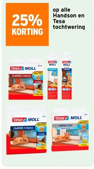 Aanbieding: Alle Handson en Tesa tochtwering