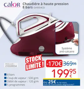 Offre: Calor Chaudière à haute pression GV9554CO