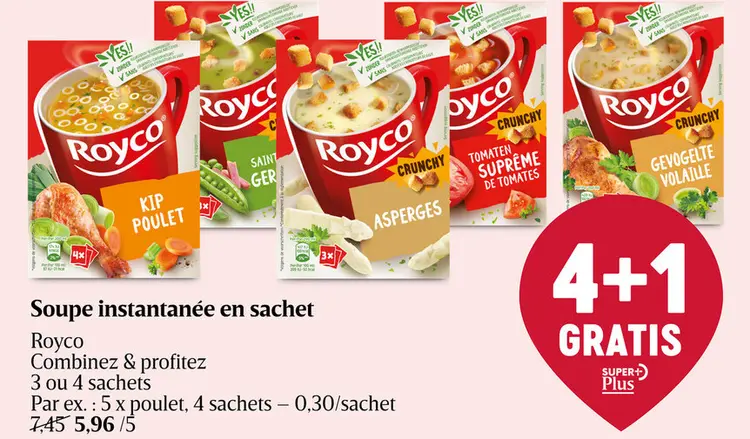 Offre: Soupe instantanée en sachet