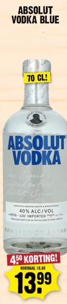 Aanbieding: Absolut vodka blue