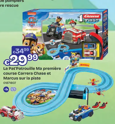 Offre: Pat Patrouille Carrera Première Chase et Marshall sur la piste