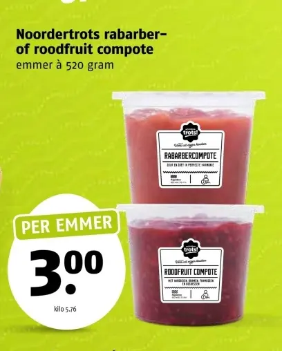 Aanbieding: Rabarber- of roodfruit compote
