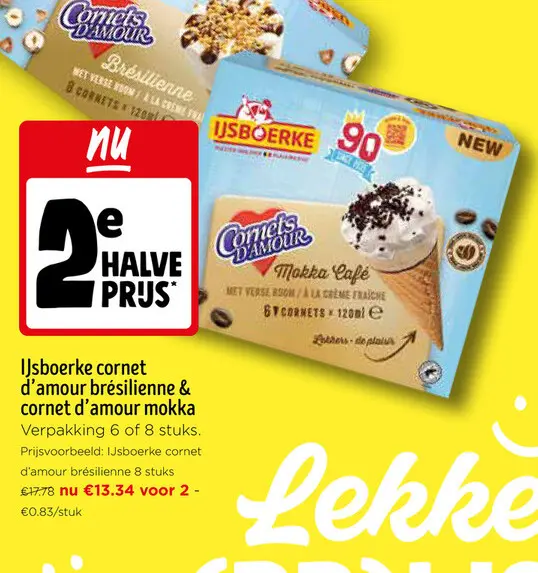 Promotie: IJsboerke cornet d'amour brésilienne & cornet d'amour mokka