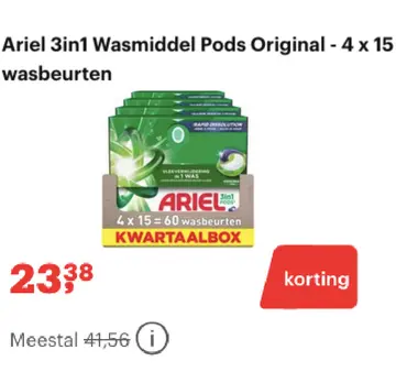 Aanbieding: Ariel 3in1 Wasmiddel Pods Original