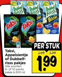 Aanbieding: Taksi, Appelsientje of Dubbelfrisss pakjes